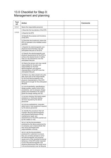 EMC for Functional Safety Checklists