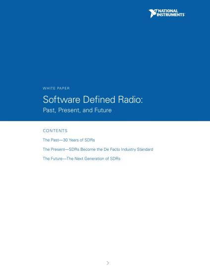 Software Defined Radio: Past, Present & Future
